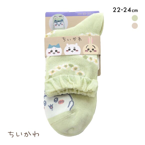 ちいかわ クルー丈ソックス ハチワレ鈴蘭 レディース 靴下 ソックス 22-24cm