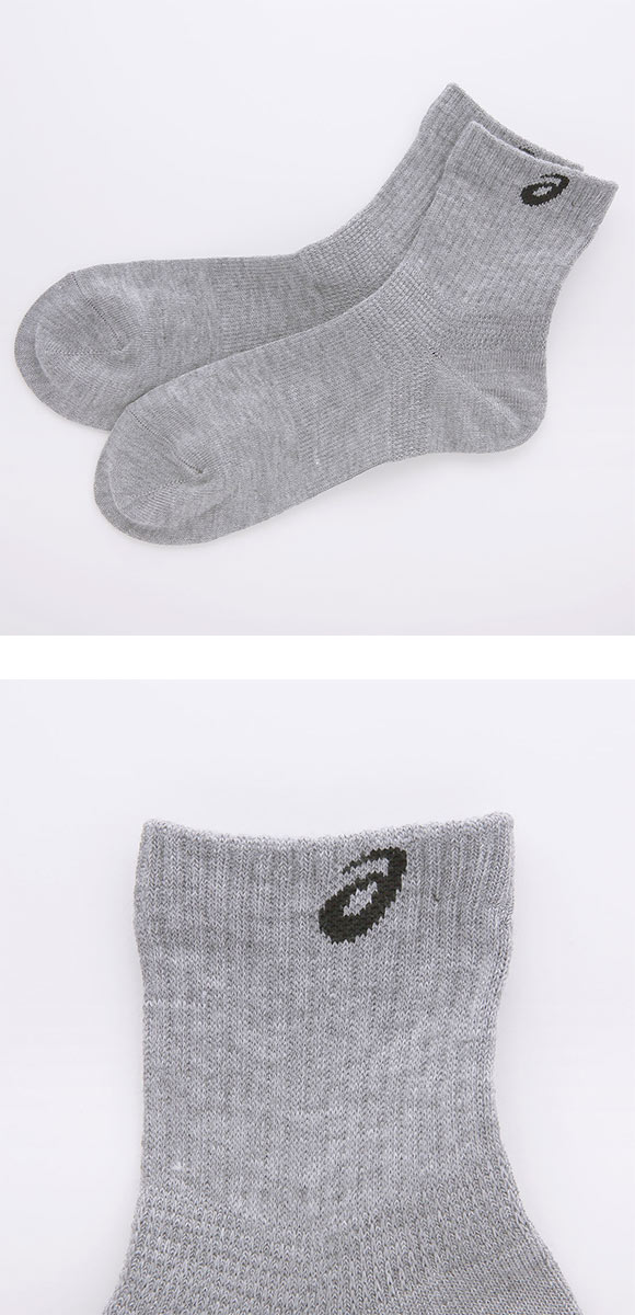 アシックス 無地 異色アソート 3足組 14cm丈 ASICS メンズ