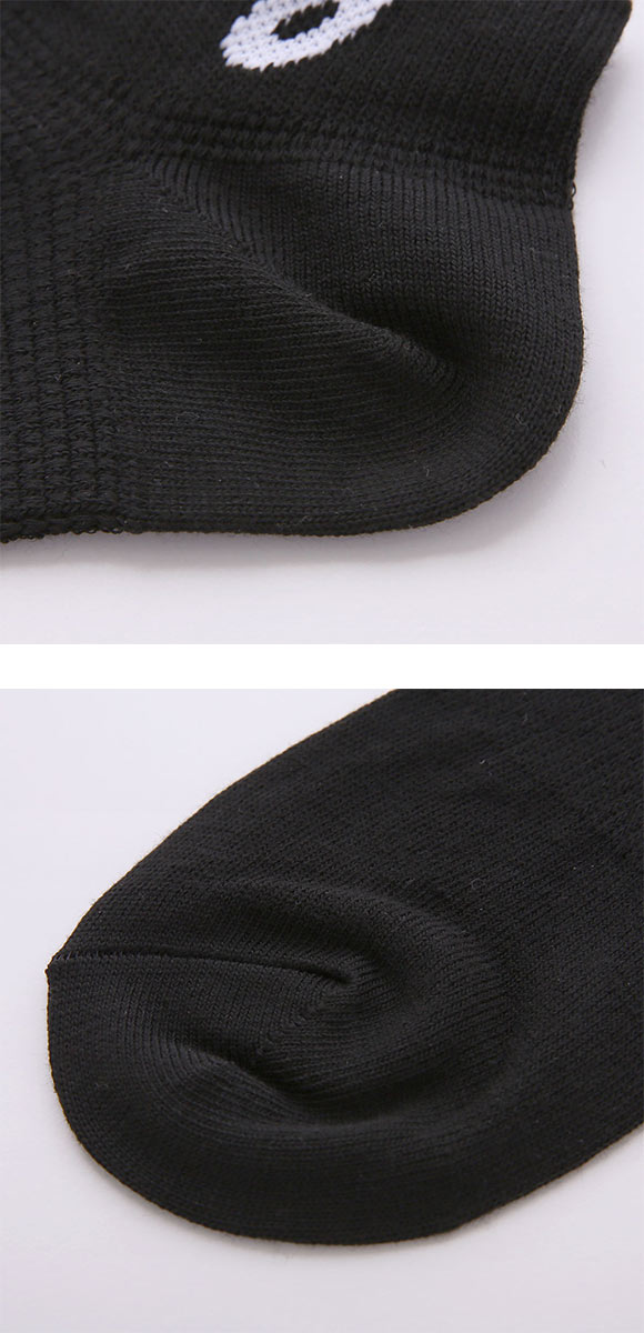 アシックス 無地 黒ソックス 3足組 スニーカー丈 靴下 メンズ 24-26cm 26-28cm ASICS