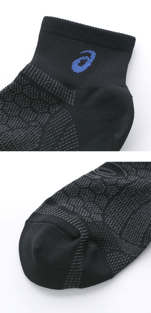 アシックス ソックス 靴下 3足組 黒 ASICS メンズ 24-26cm 26-28cm