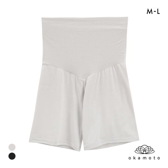 プラチナホット 温感ペチコートレギンス 3分丈 腹巻つき あったか 保温 透け防止 ML レディース okamoto Platinumhot