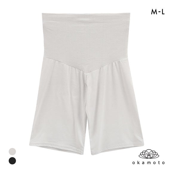 プラチナホット 温感ペチコートレギンス 5分丈 腹巻つき あったか 保温 透け防止 ML レディース okamoto Platinumhot