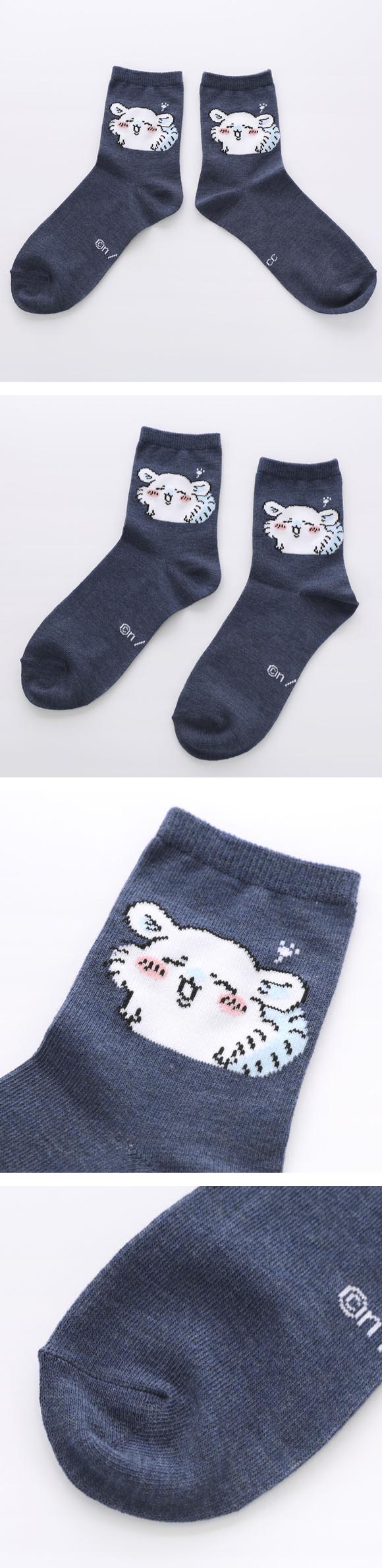 ちいかわ ソックス モモンガ クルー丈 レディース 23-25cm キャラクターソックス 靴下