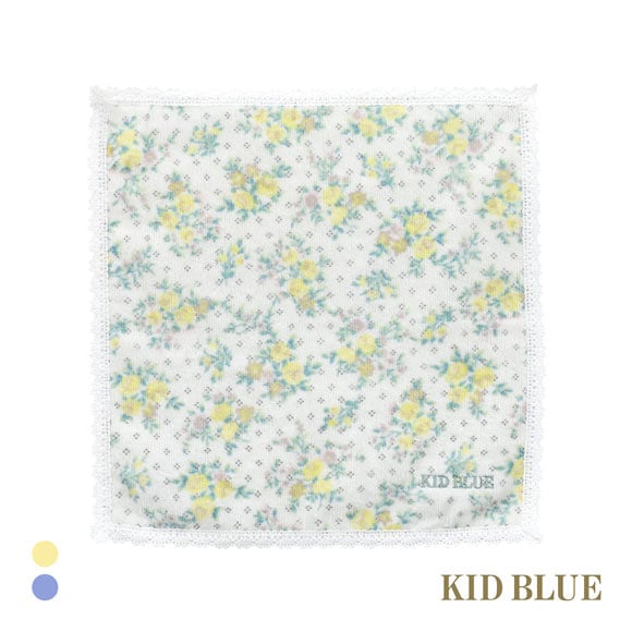キッドブルー タオル ピンドットフラワー ハンドタオル KID BLUE