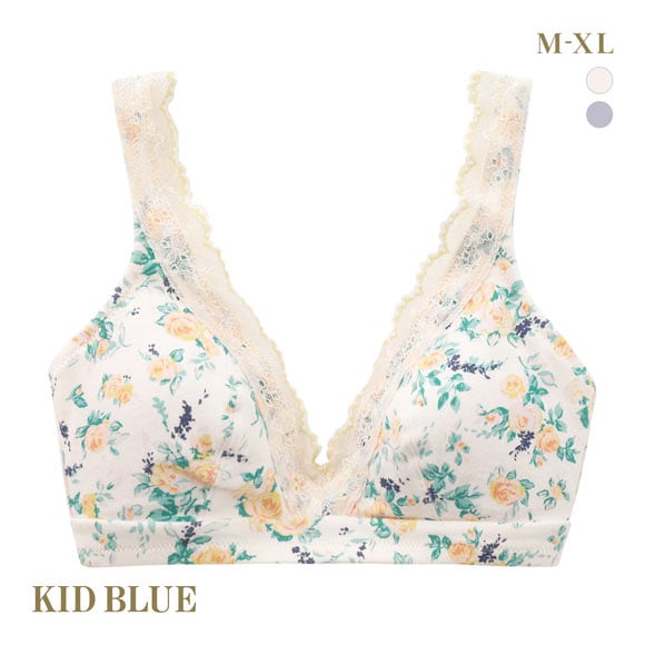 キッドブルー エディスフラワー ブラジャー ノンワイヤー ソフトブラジャー 三角ブラ ブラレット KID BLUE