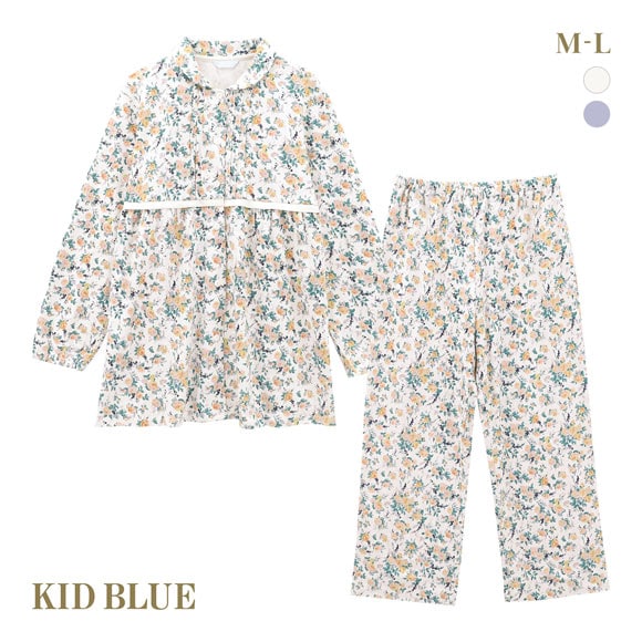 キッドブルー エディスフラワー ルームウェア 長袖 ロングパンツ 上下セット パジャマ KID BLUE