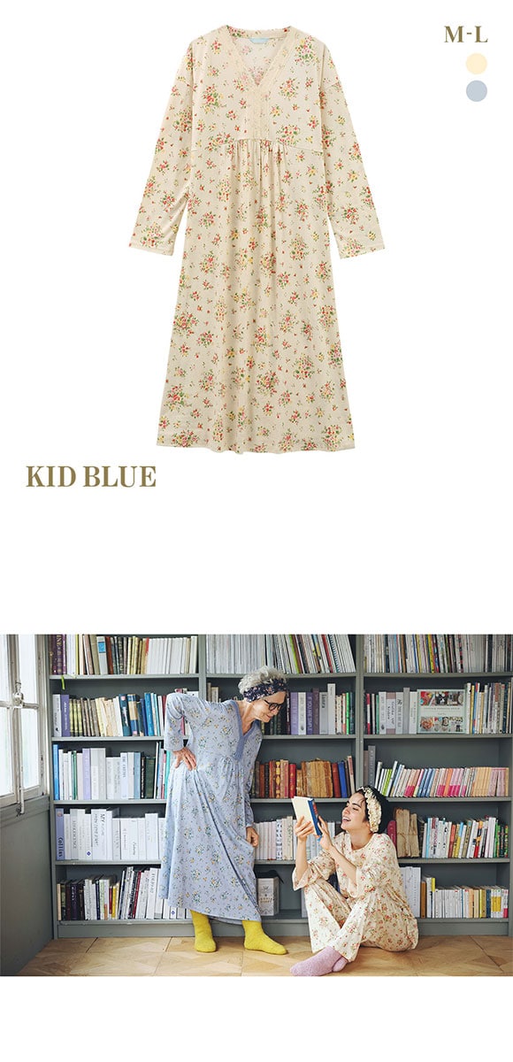 キッドブルー 24ローズブーケN ワンピース ルームウェア パジャマ 長袖 KID BLUE