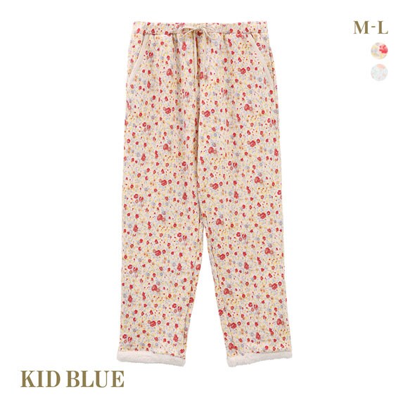 キッドブルー 裏シャギーガーニッシュフラワー パンツ フルレングス ルームウェア KID BLUE