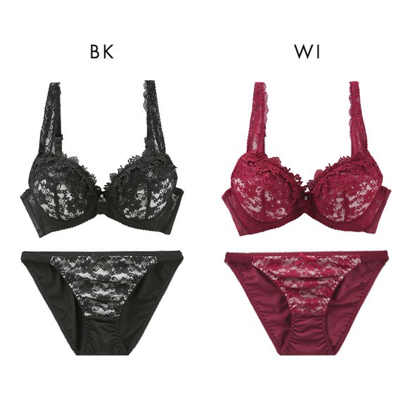 サンエイ 脇高 シックフラワー ブラセット ABCD 脇肉 はみ肉すっきり 脇寄せ ブラジャー ショーツ セット 美胸 谷間 丸胸 SANEI