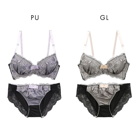 サンエイ 脇高 ボタニカルフラワー刺繍 ブラセット ABCD 脇肉 はみ肉すっきり 脇寄せ ブラジャー ショーツ セット 美胸 SANEI