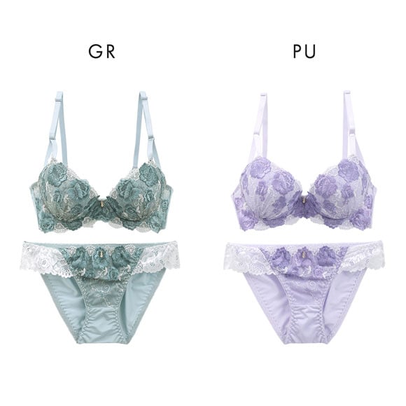 サンエイ 脇高 フェミニンローズガーデン ブラセット ABCD 脇肉 はみ肉すっきり 脇寄せ ブラジャー ショーツ セット 美胸 SANEI