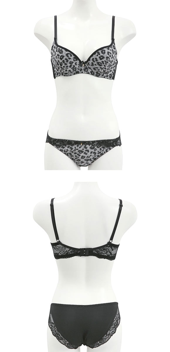 サンエイ 脇高 カーヴィレオパード ブラセット ABCD 脇肉 はみ肉すっきり 脇寄せ ブラジャー ショーツ セット 美胸 谷間 丸胸 SANEI