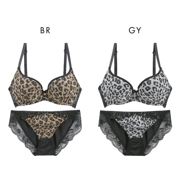 サンエイ 脇高 カーヴィレオパード ブラセット ABCD 脇肉 はみ肉すっきり 脇寄せ ブラジャー ショーツ セット 美胸 谷間 丸胸 SANEI