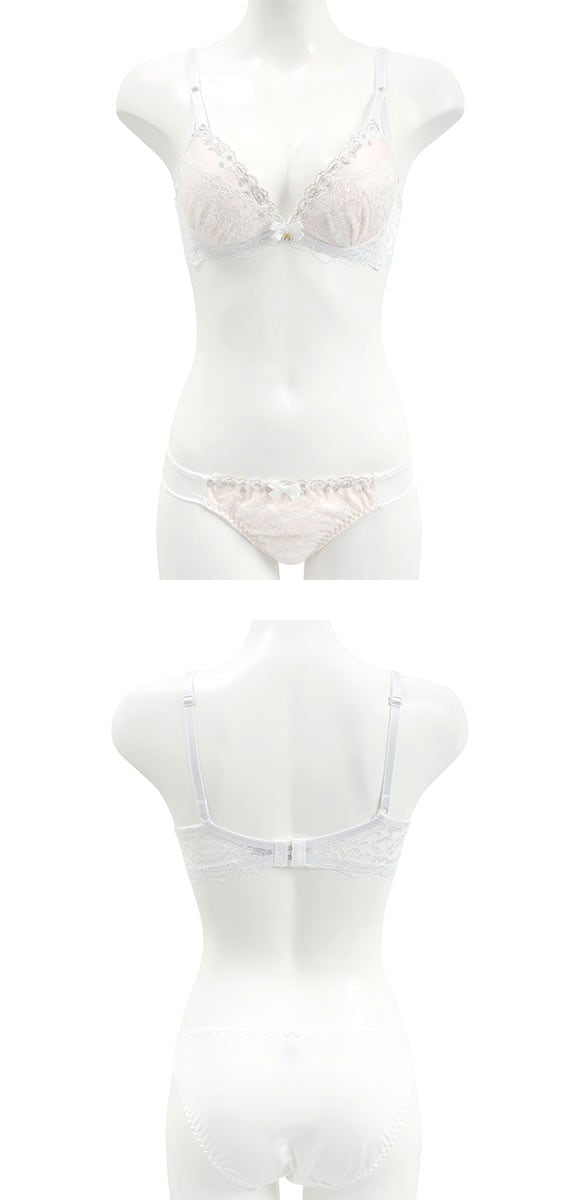 サンエイ 脇高 エレガントシアーレース ブラセット ABCD 脇肉 はみ肉すっきり 脇寄せ ブラジャー ショーツ セット 美胸 SANEI