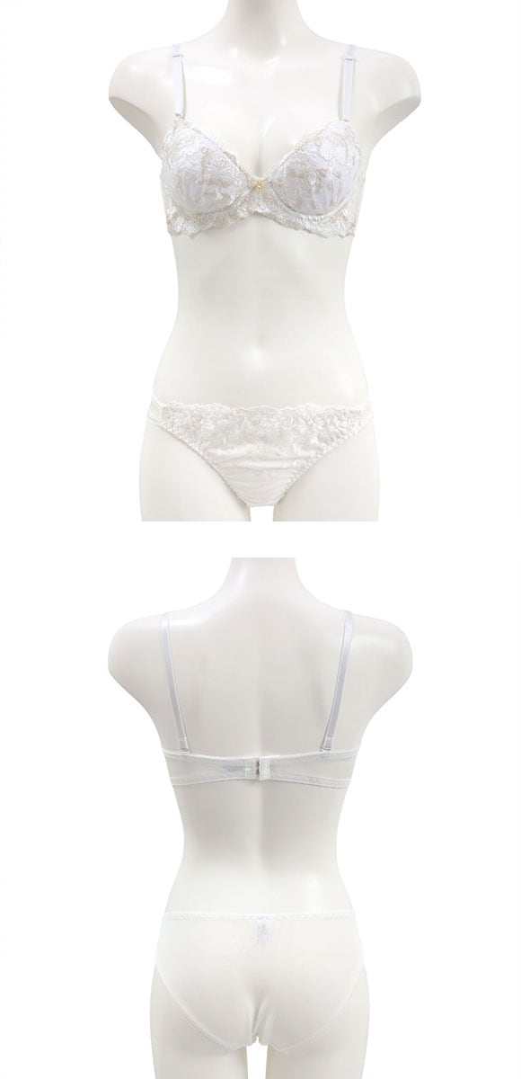 サンエイ ホワイトローズ ブラセット ABCD 脇肉 はみ肉すっきり 脇寄せ ブラジャー ショーツ セット 美胸 谷間 丸胸 SANEI