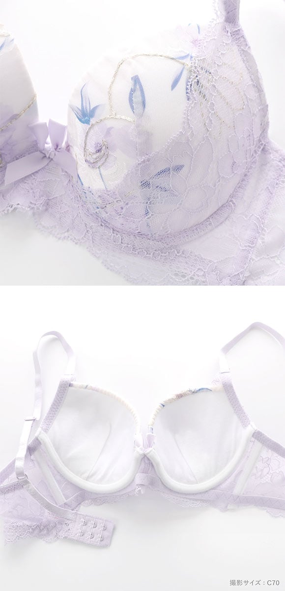 サンエイ 脇高 パステルフラワー ブラセット ABCD 脇肉 はみ肉すっきり 脇寄せ ブラジャー ショーツ セット 美胸 谷間 丸胸 SANEI