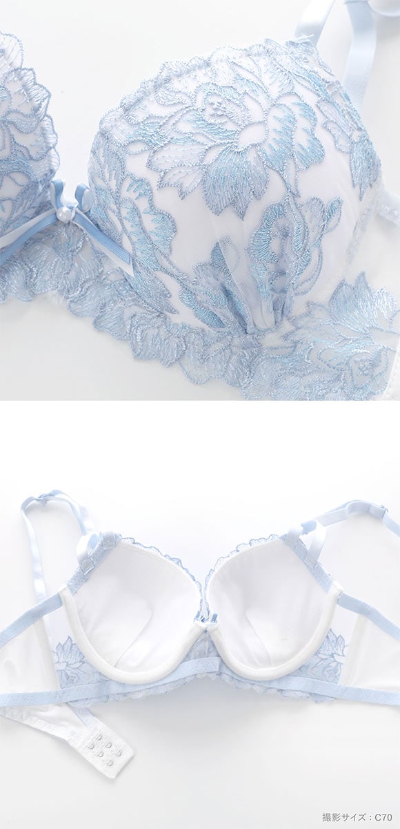 サンエイ 脇高 エレノアフラワー ブラセット ABCD 脇肉 はみ肉すっきり 脇寄せ ブラジャー ショーツ セット 美胸 谷間 丸胸 SANEI