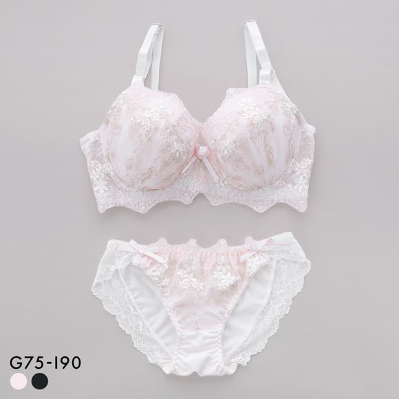 サンエイ 脇高 アンティークレーシィフラワー ブラセット GHI 大きいサイズ グラマー 脇肉 はみ肉すっきり 脇寄せ ブラジャー ショーツ 美胸 谷間 丸胸 SANEI