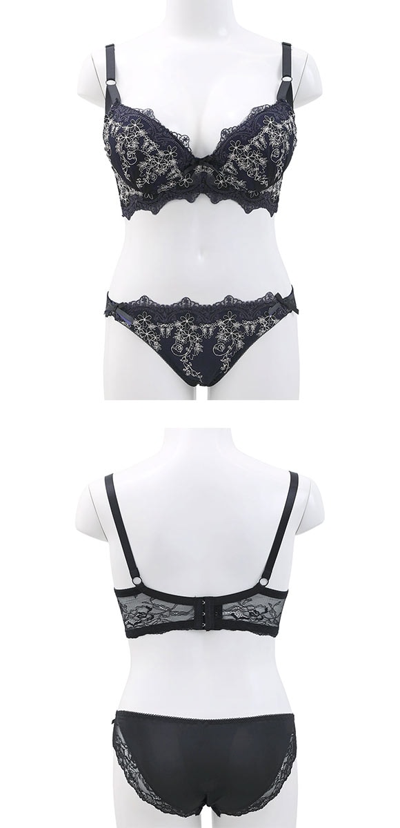 サンエイ 脇高 アンティークレーシィフラワー ブラセット GHI 大きいサイズ グラマー 脇肉 はみ肉すっきり 脇寄せ ブラジャー ショーツ 美胸 谷間 丸胸 SANEI