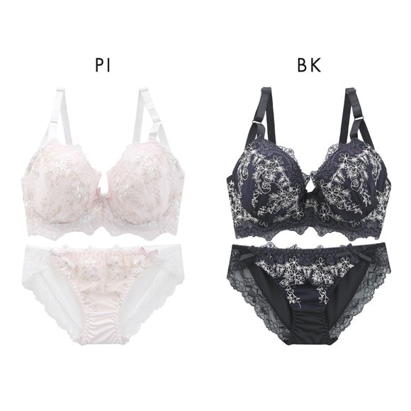 サンエイ 脇高 アンティークレーシィフラワー ブラセット GHI 大きいサイズ グラマー 脇肉 はみ肉すっきり 脇寄せ ブラジャー ショーツ 美胸 谷間 丸胸 SANEI