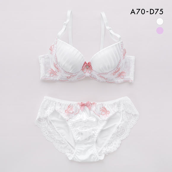 サンエイ ガーリーリボンブーケ ブラセット ABCD 脇肉 はみ肉すっきり 脇寄せ ブラジャー ショーツ セット 美胸 谷間 丸胸 魔法少女 SANEI