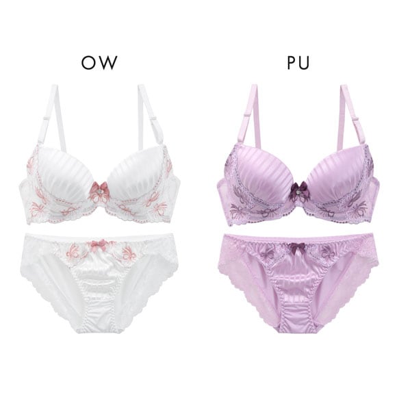 サンエイ ガーリーリボンブーケ ブラセット ABCD 脇肉 はみ肉すっきり 脇寄せ ブラジャー ショーツ セット 美胸 谷間 丸胸 魔法少女 SANEI