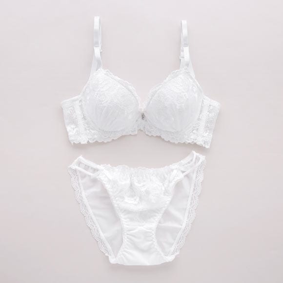 サンエイ 脇高 グロッシーローズレース ブラセット ABCD 脇肉 はみ肉すっきり 脇寄せ ブラジャー ショーツ セット 美胸 谷間 丸胸 SANEI