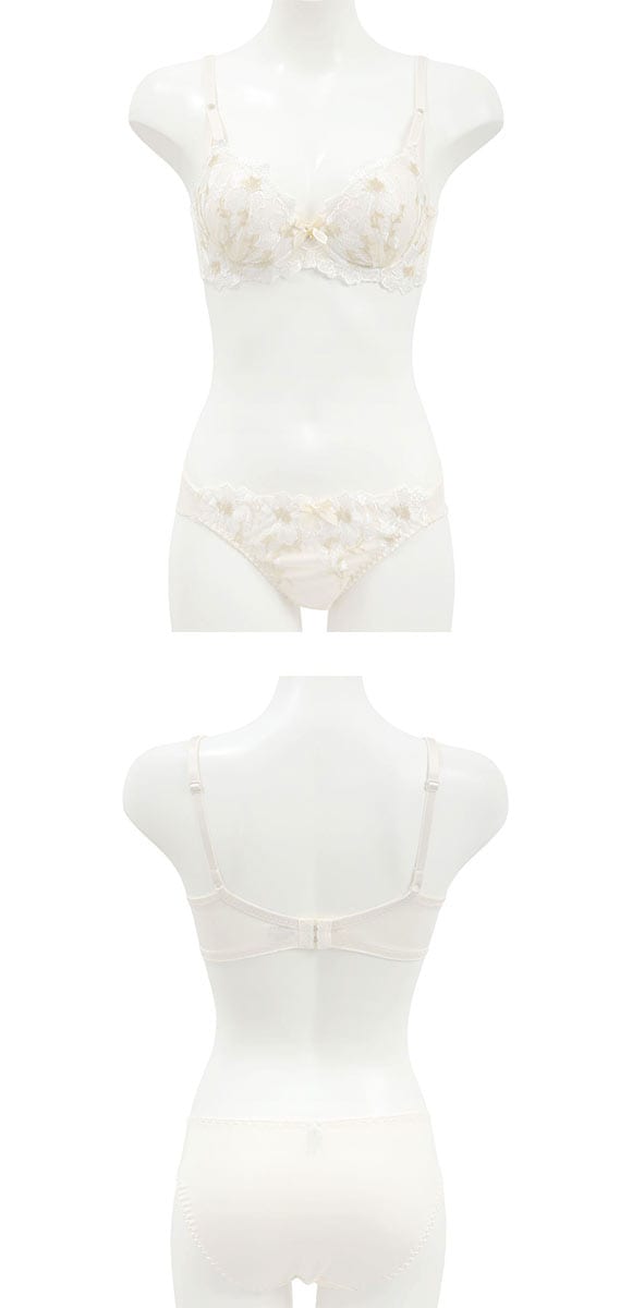 サンエイ 脇高 リュクスフラワー刺繍 ブラセット ABCD 脇肉 はみ肉すっきり 脇寄せ ブラジャー ショーツ セット 美胸 SANEI