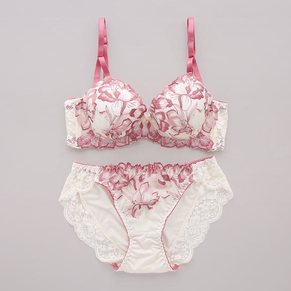 サンエイ 脇高 アロマティックメモワール ブラセット EF 脇肉 はみ肉すっきり 脇寄せ ブラジャー ショーツ セット 大きいサイズ SANEI