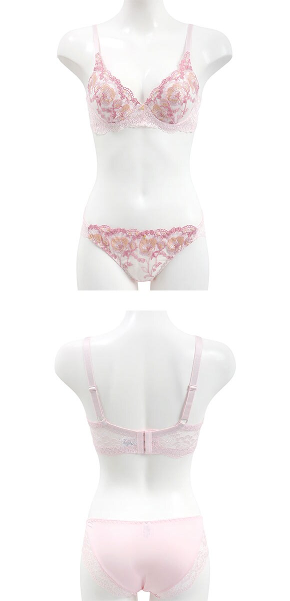 サンエイ 脇高 シアーフルール ブラセット EF 大きいサイズ グラマー 脇肉 谷間 盛り ブラジャー ショーツ セット 美胸 SANEI