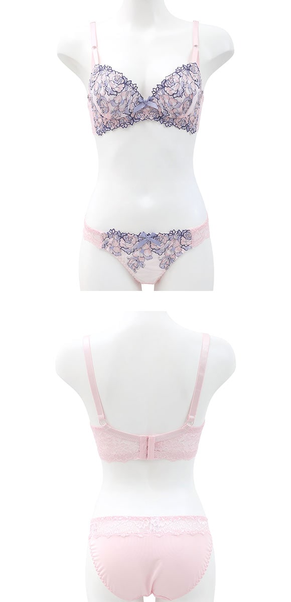 サンエイ 脇高 シャイニーローズ ブラセット EF 脇肉 はみ肉すっきり 脇寄せ ブラジャー ショーツ セット 大きいサイズ SANEI