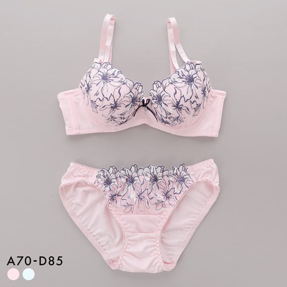 サンエイ 脇高 フェミニンカサブランカ ブラセット ABCD 脇肉 はみ肉すっきり 脇寄せ ブラジャー ショーツ セット 美胸 SANEI