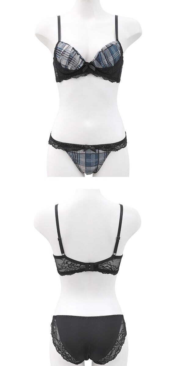 サンエイ 脇高 グロッシーチェック ブラセット ABCD 脇肉 はみ肉すっきり 脇寄せ 着やせ ブラジャー ショーツ セット SANEI