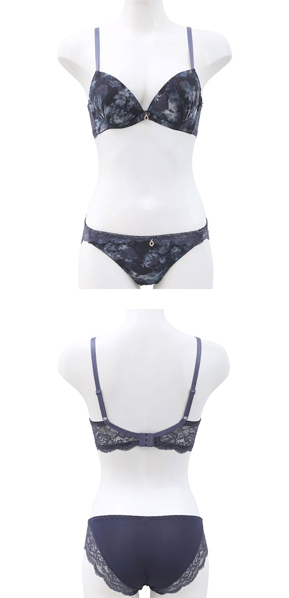 サンエイ 脇高 フォギーマーブルフラワー ブラセット ABCD 脇肉 谷間 盛り はみ肉すっきり 脇寄せ ブラジャー ショーツ 美胸 SANEI