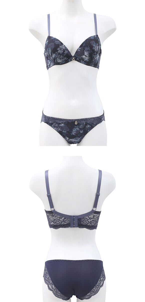 サンエイ 脇高 フォギーマーブルフラワー ブラセット EF 大きいサイズ グラマー 脇肉 谷間 盛り ブラジャー ショーツ セット 美胸