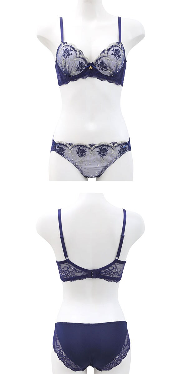 サンエイ 脇高 ロココ調ローズリボン ブラセット ABCD 脇肉 はみ肉すっきり 脇寄せ 着やせ ブラジャー ショーツ セット SANEI