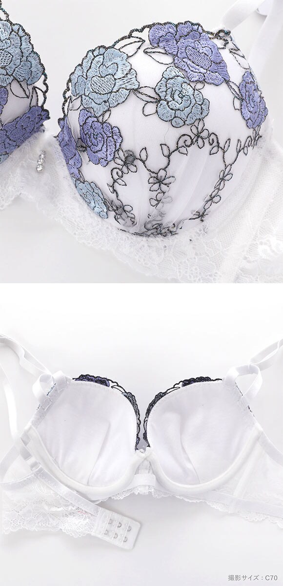 サンエイ 脇高 ゴージャスローズ ブラセット ABCD 脇肉 谷間 盛り はみ肉すっきり 脇寄せ ブラジャー ショーツ セット 美胸 SANEI