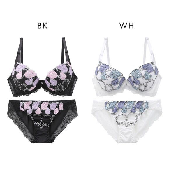 サンエイ 脇高 ゴージャスローズ ブラセット ABCD 脇肉 谷間 盛り はみ肉すっきり 脇寄せ ブラジャー ショーツ セット 美胸 SANEI