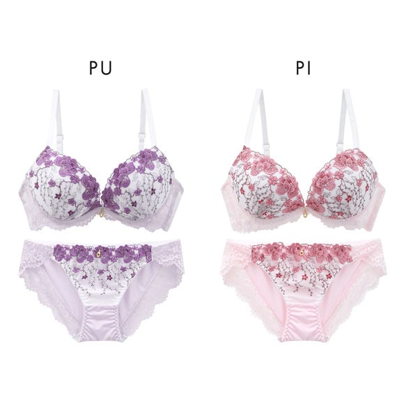 サンエイ 脇高 フラワーガーデン ブラセット ABCD サイドリボンショーツ 横紐 脇肉 はみ肉すっきり 脇寄せ 美胸 育乳 丸胸 SANEI