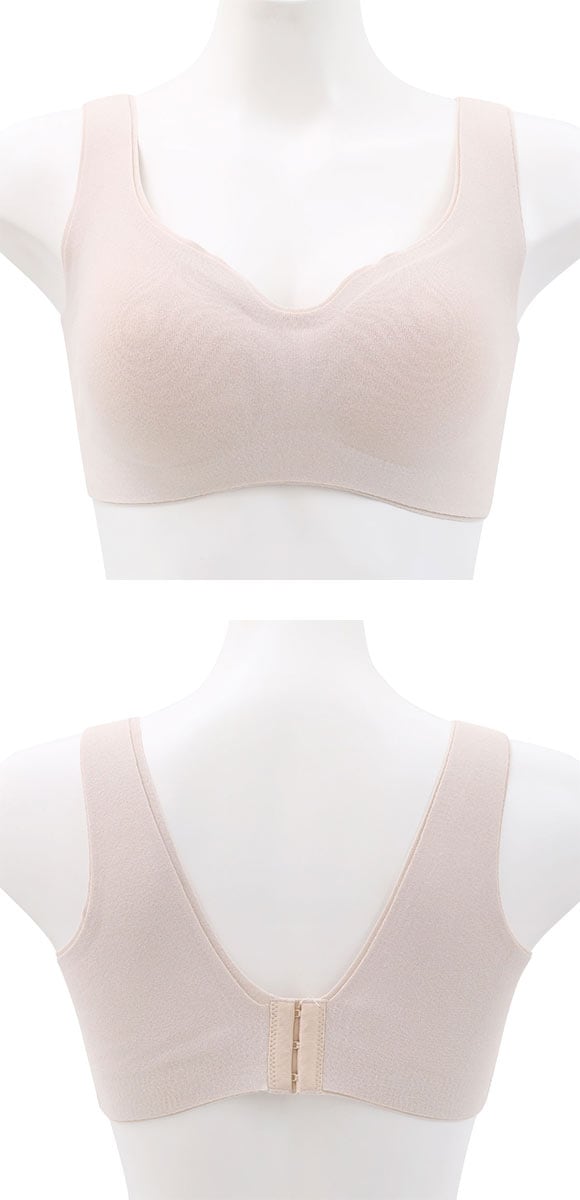 サンエイ もこもこFit 24時間 温活ブラ 脇高ノンワイヤー ブラジャー M L LL あったか 裏起毛 両面起毛 保温 ワイヤレスブラ SANEI