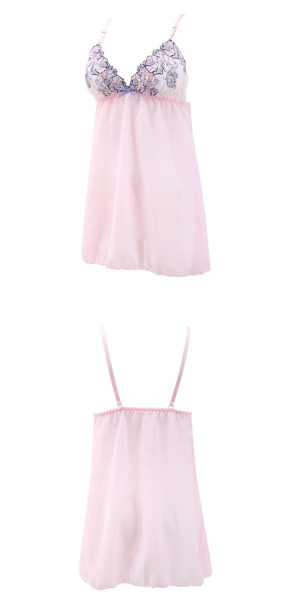 サンエイ シャイニーローズ カップ付き スリップ＆ショーツ ランジェリー ベビードール キャミ 上下セット SANEI