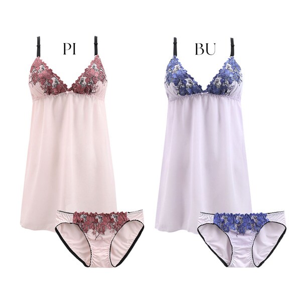 サンエイ ホットブロッサム カップ付き スリップ＆ショーツ ランジェリー ベビードール キャミ 上下セット SANEI