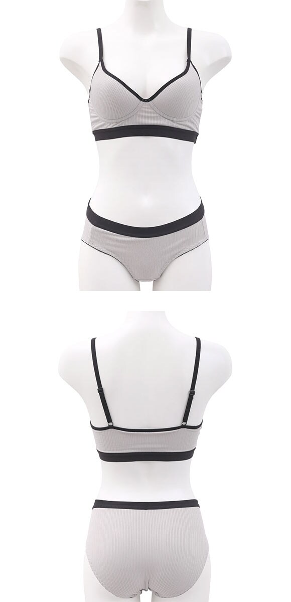 サンエイ リラックス＆ナチュラル スポーティリブ アウトゴム ノンワイヤー ブラセット M L LL ブラレット ワイヤレス ショーツ