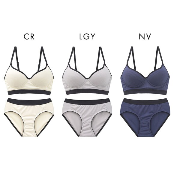 サンエイ リラックス＆ナチュラル スポーティリブ アウトゴム ノンワイヤー ブラセット M L LL ブラレット ワイヤレス ショーツ