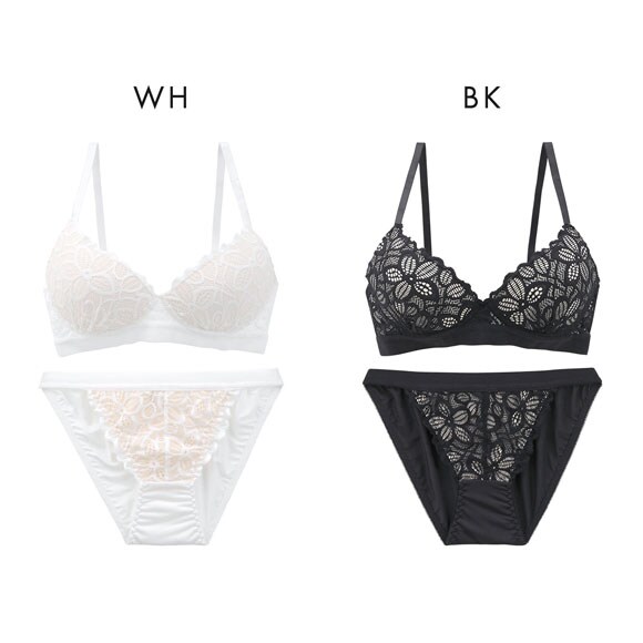サンエイ リラックス＆ナチュラル 総レース ノンワイヤー ブラセット M L LL ブラジャー ショーツ セット ノンストレス SANEI