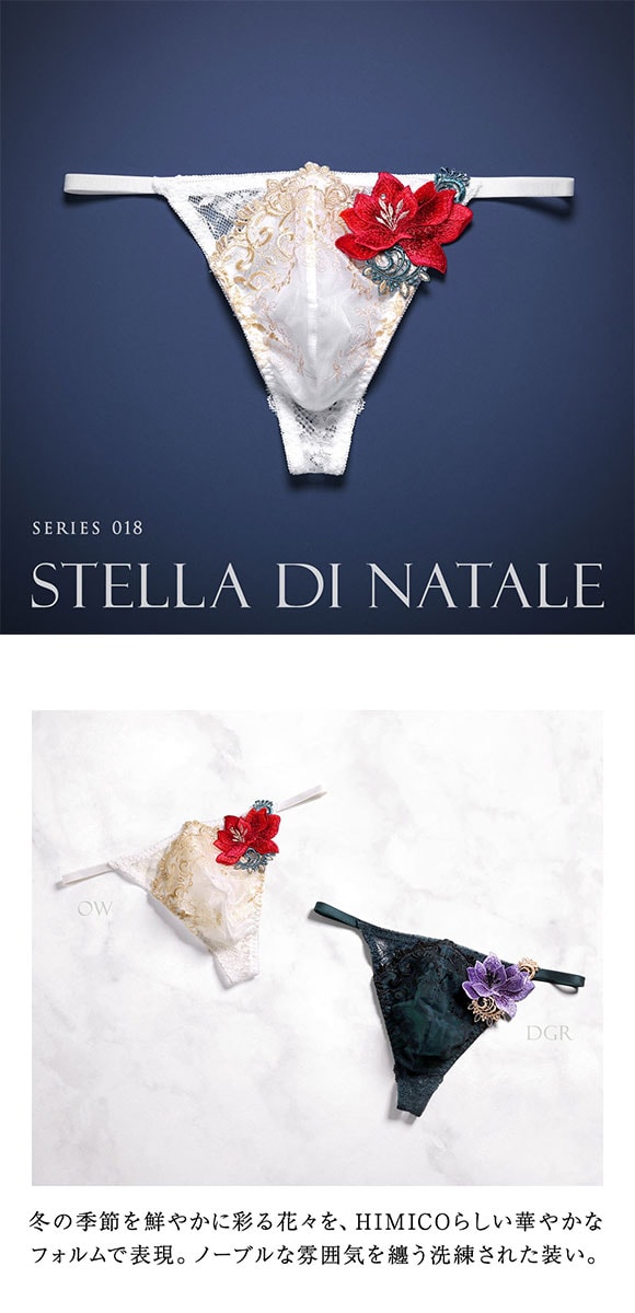 HIMICO 煌びやかな幸福に満ち溢れる Stella di Natale Tバック パンツ レース ビキニ メンズ M L 018series