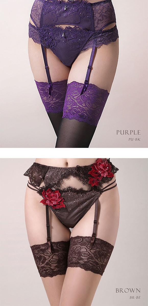 HIMICO ヒミコ ガーターストッキング レース付き 日本製 つま先切り替えなし ヌードトゥ 無地 単品