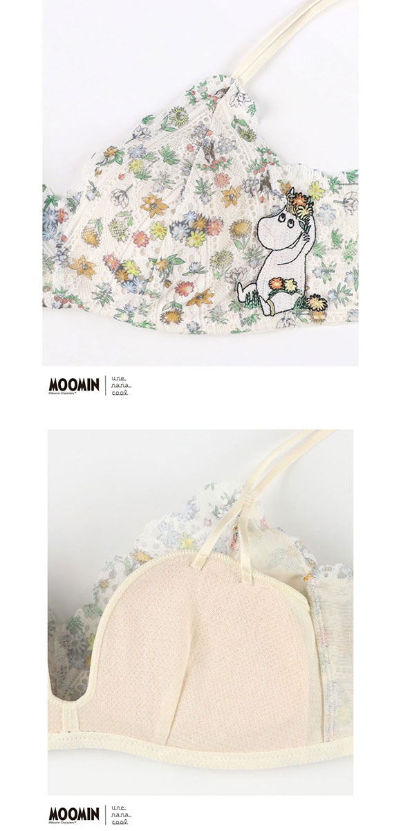 ウンナナクール une nana cool 特別な日以外の364日つけたくなるブラ MOOMIN × une nana cool 364 レース ノンワイヤーブラ 364ブラ ムーミン 単品