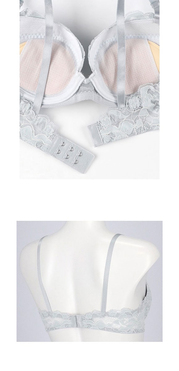 ウンナナクール リボンブラ レース 胸もとフィットながもち 動いても、キレイはつづく 3/4カップブラジャー une nana cool