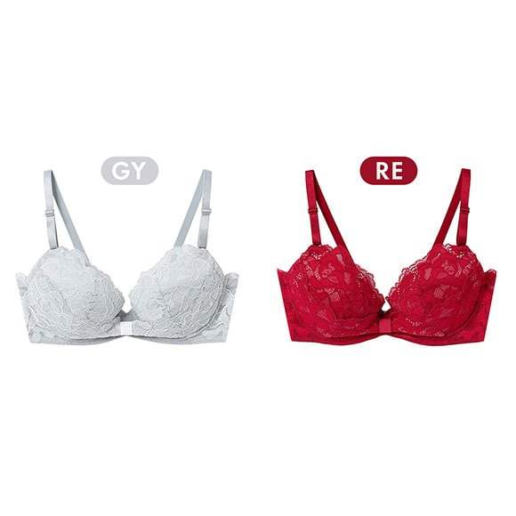 ウンナナクール リボンブラ レース 胸もとフィットながもち 動いても、キレイはつづく 3/4カップブラジャー une nana cool